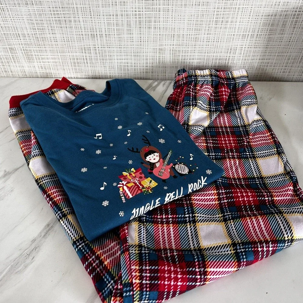 Christmas Pajamas Unisex 4T Toddler Holiday Jammies For Your Families New! BxI